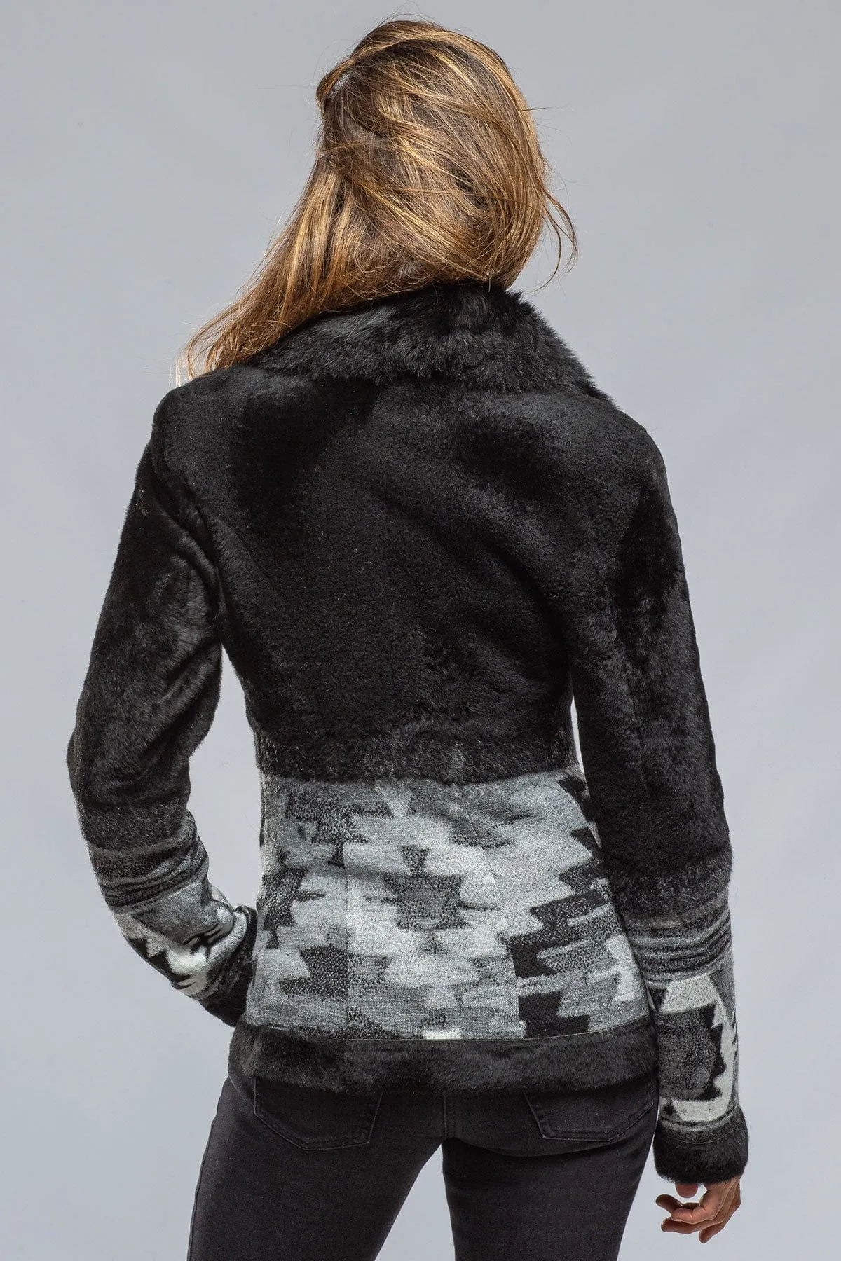 Wauneka Short Shearling & Knit Combo Coat In Black