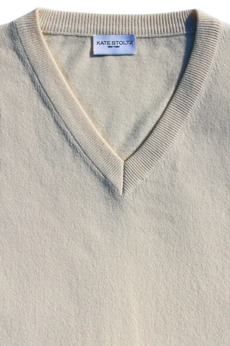 White Creme Regenerated Italian Cashmere Sweater