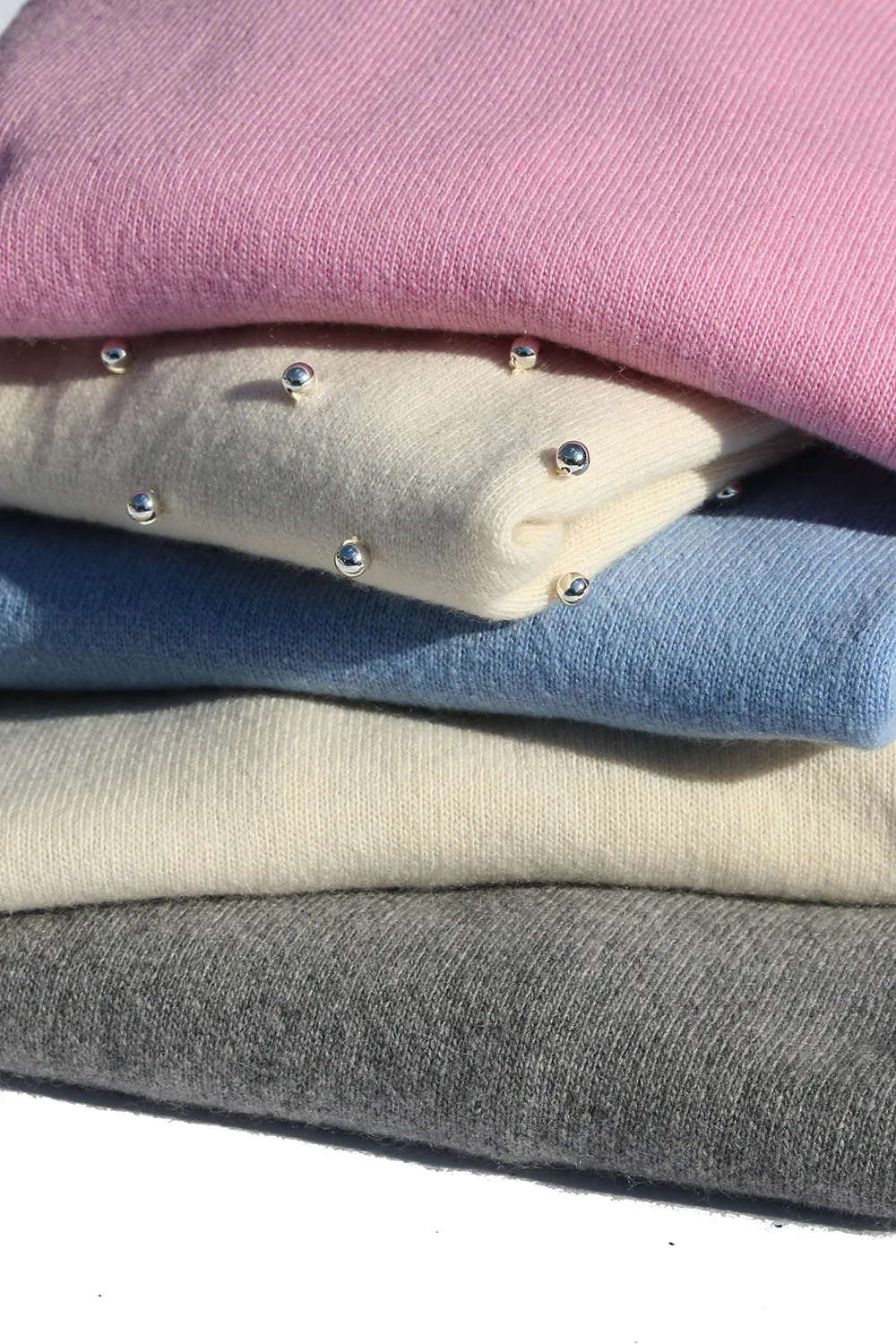 White Creme Regenerated Italian Cashmere Sweater