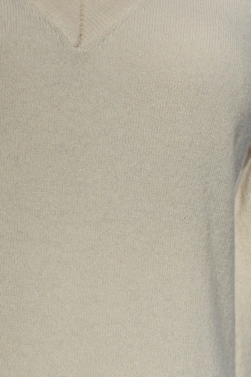 White Creme Regenerated Italian Cashmere Sweater