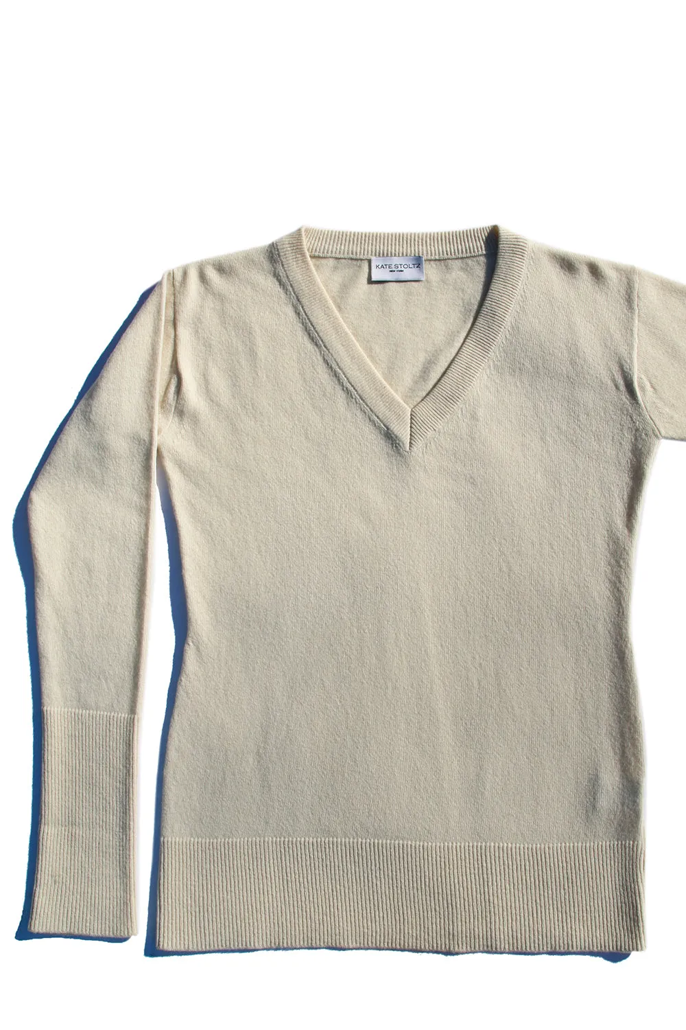 White Creme Regenerated Italian Cashmere Sweater