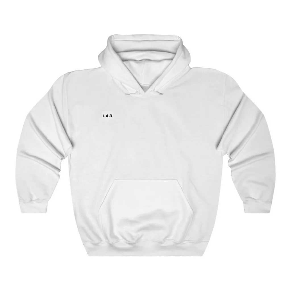 White "143" Adult Hoodie