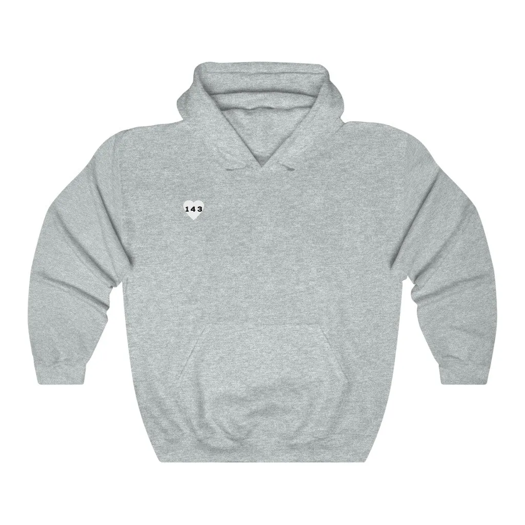 White "143" Adult Hoodie