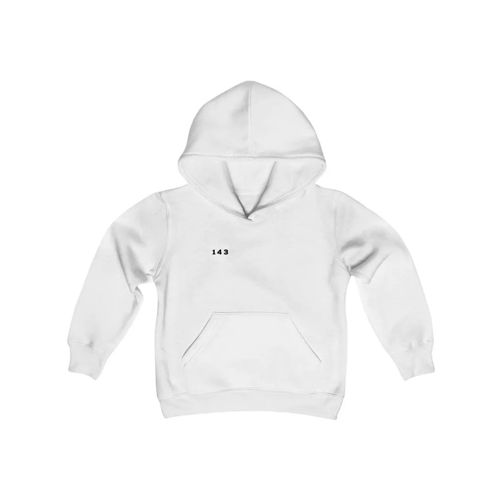 White "143" Youth Hoodie