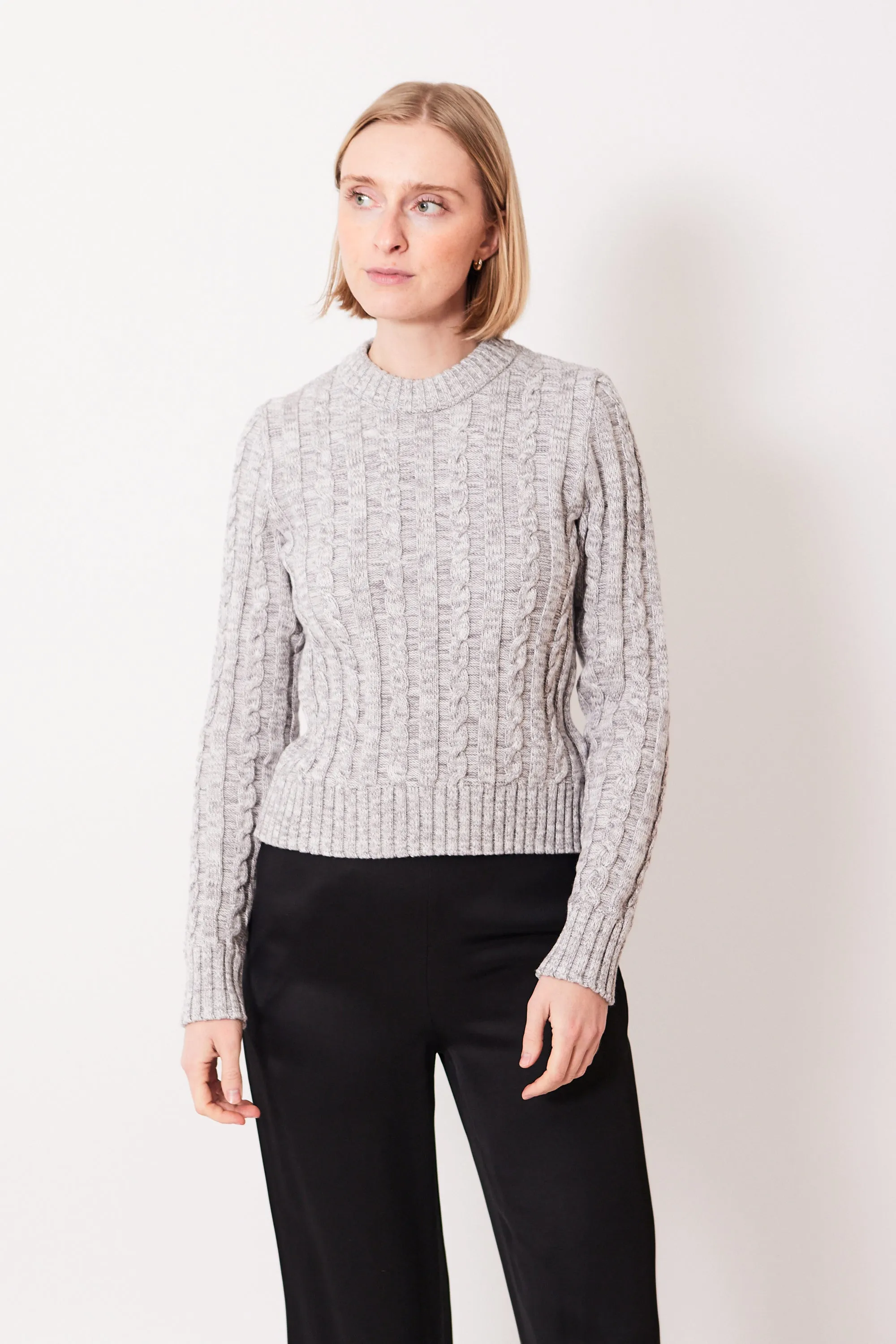 White   Warren Organic Cotton Cable Crew