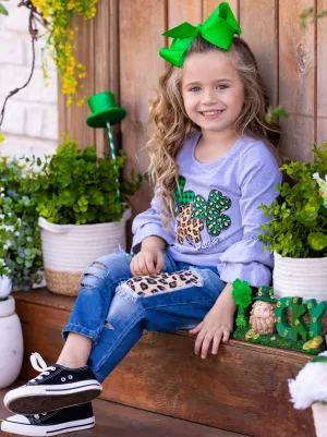 Wild Clover Patched Jeans Set