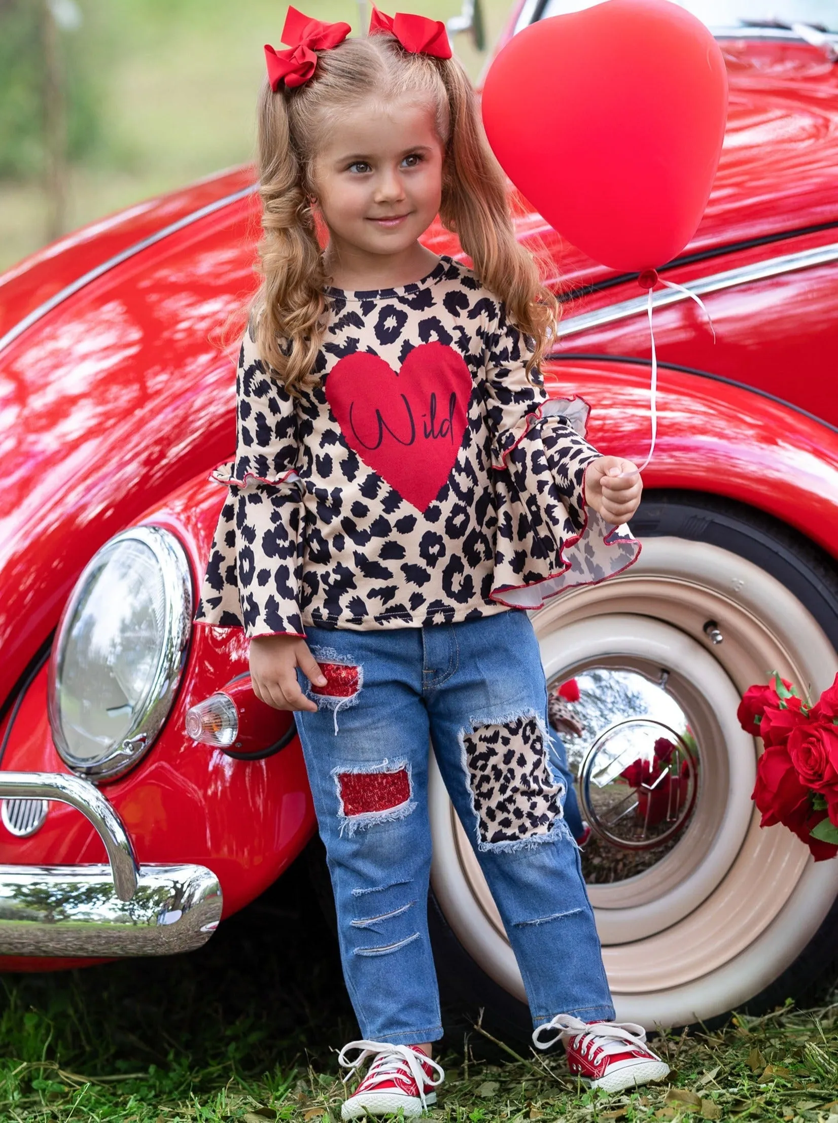 Wild Heart Patched Jeans Set