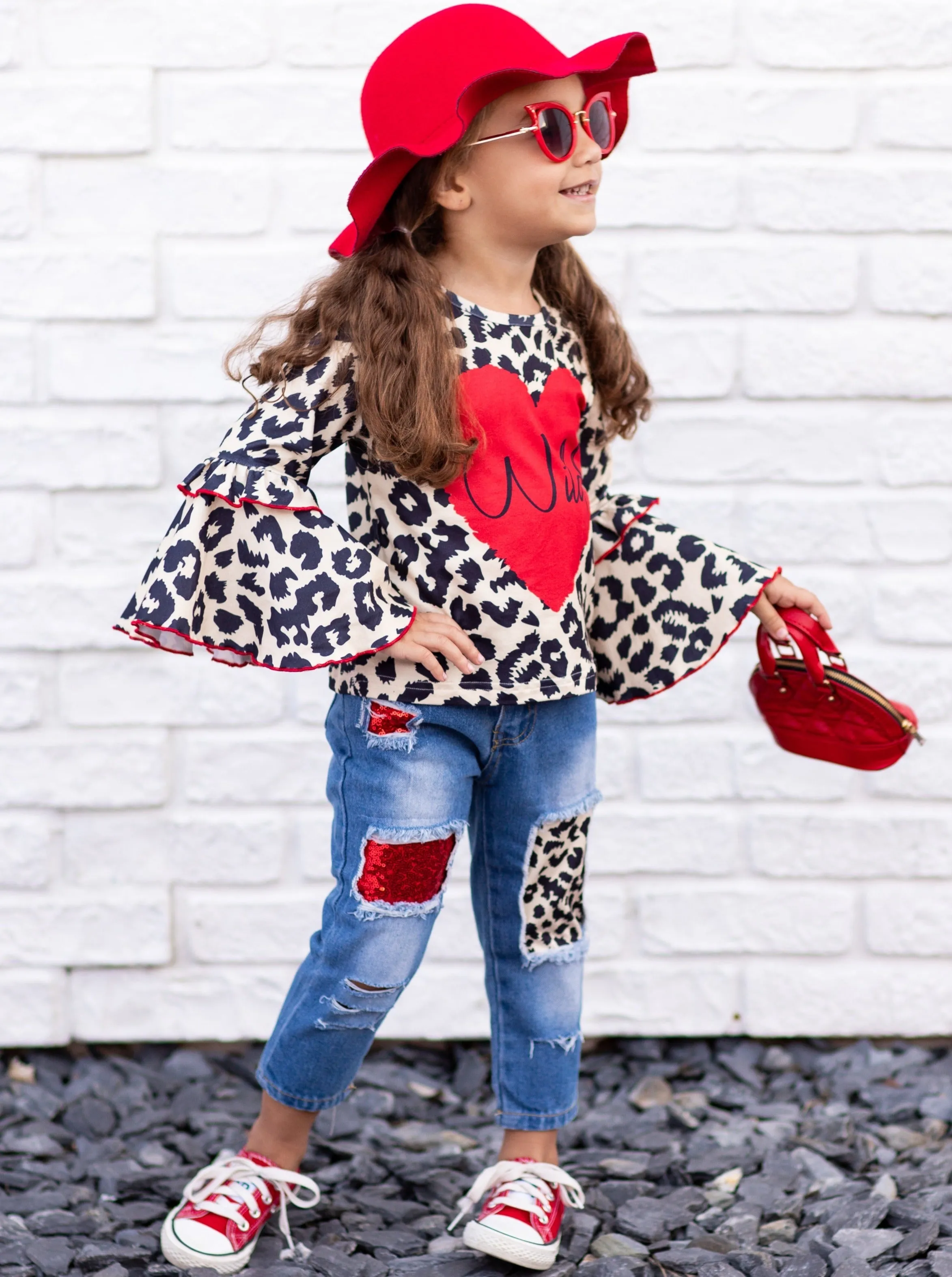 Wild Heart Patched Jeans Set