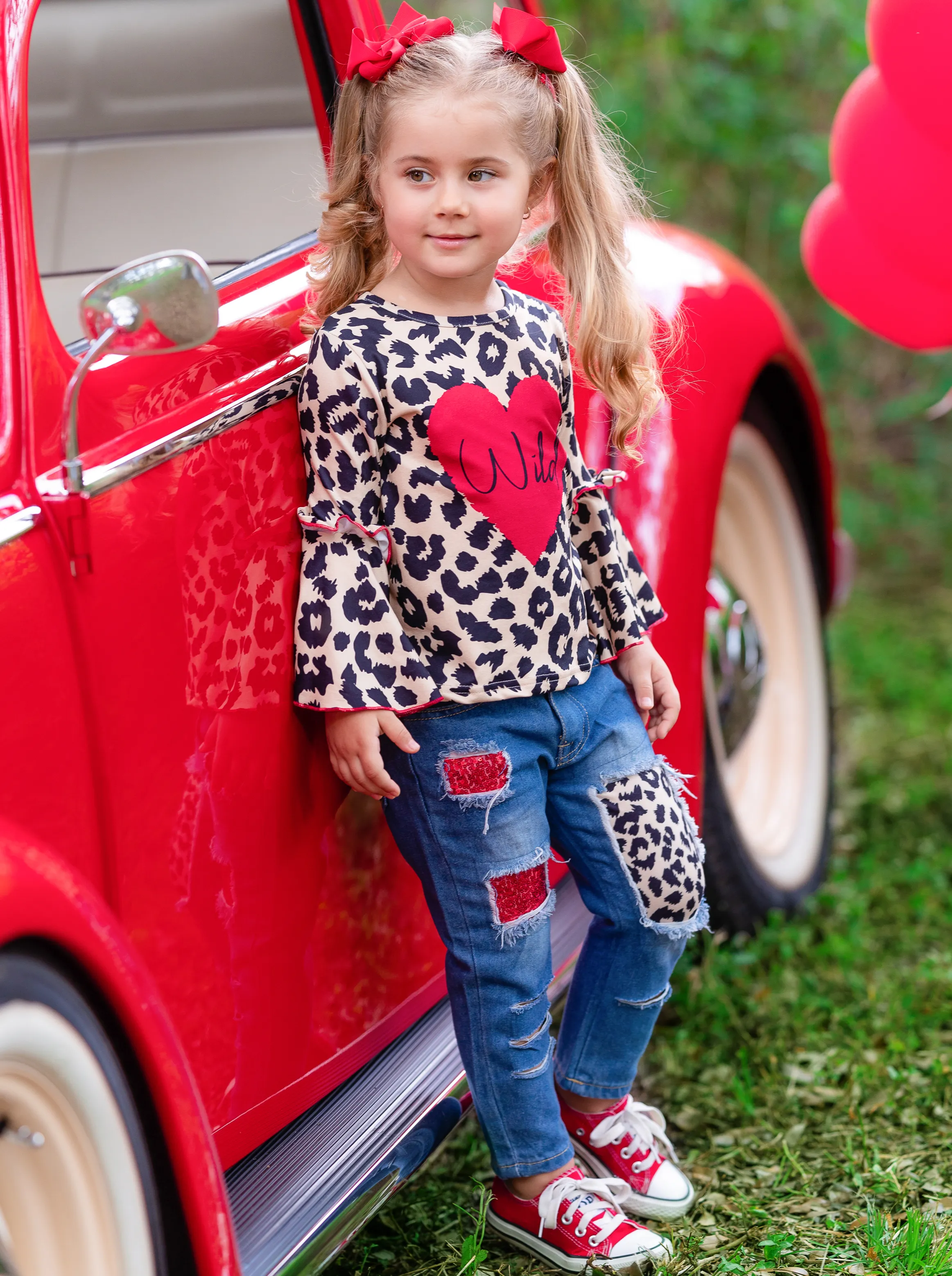 Wild Heart Patched Jeans Set