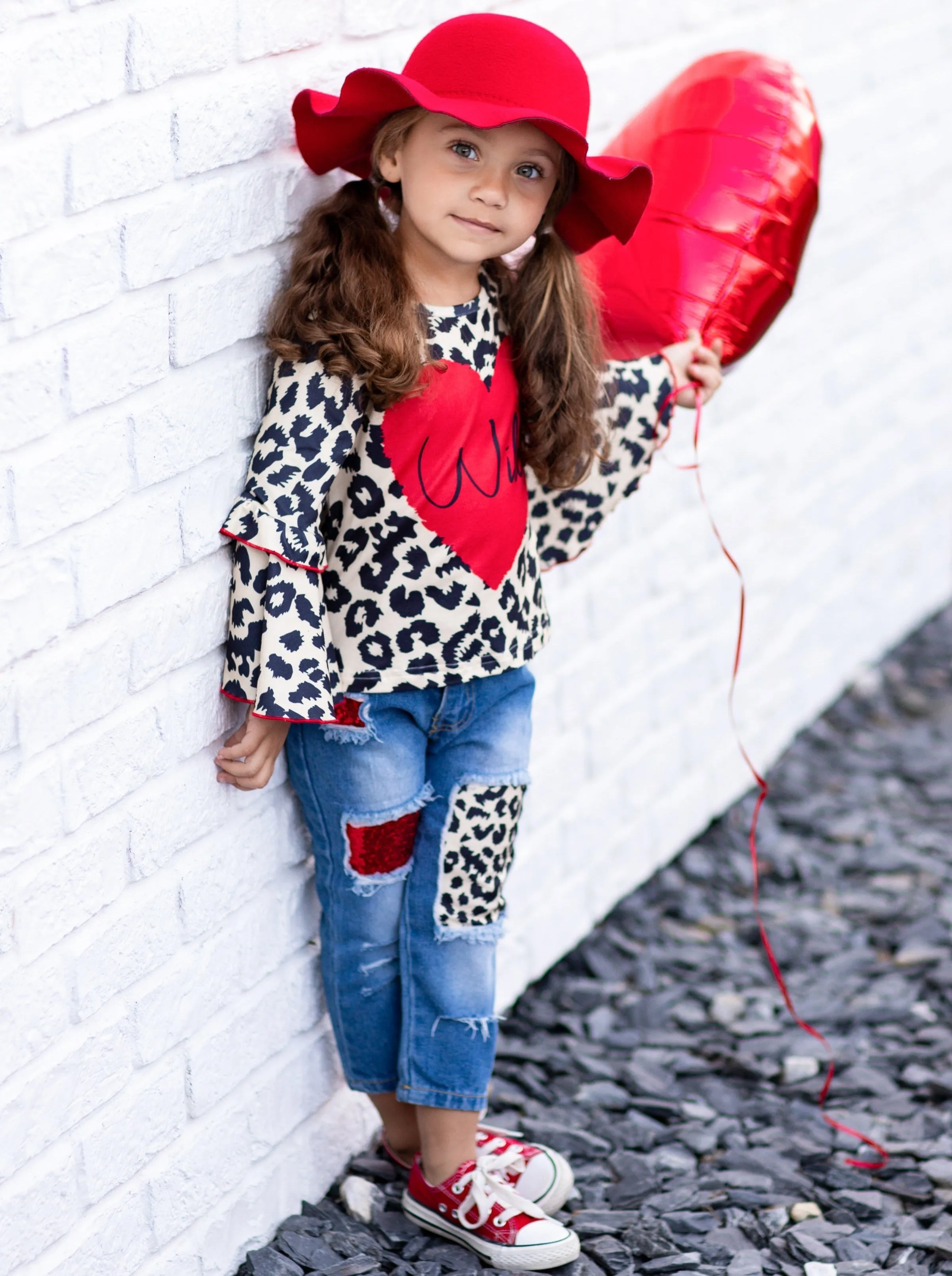 Wild Heart Patched Jeans Set