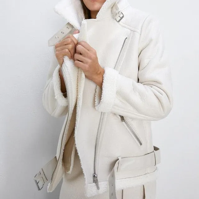 Winter Coats Women Thick Faux Leather  Female  Jacket