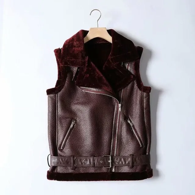 Winter Coats Women Thick Faux Leather  Female  Jacket