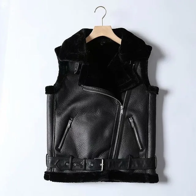 Winter Coats Women Thick Faux Leather  Female  Jacket