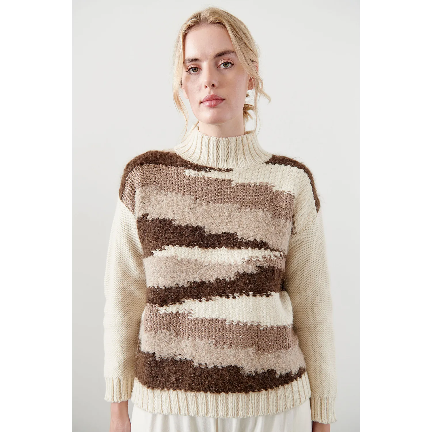 Wol Hide Knit Weave Turtleneck
