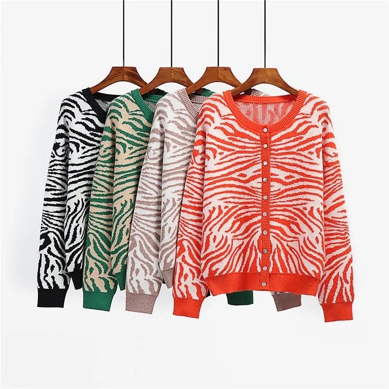 Women Sweaters Winter Button Up Cardigans Knitted Streetwear