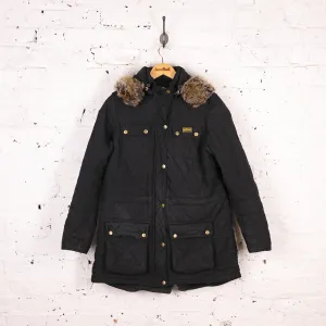 Women's Barbour International Enduro Quilt Parka Jacket - Black - Women's XL