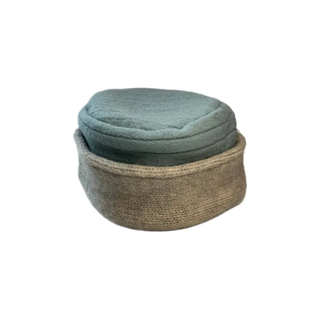 Women's Blue & Cream Hat - 38 | One Size