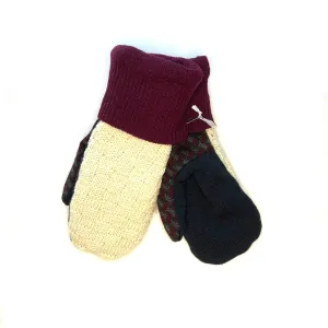 Women's Mittens - Maroon & Cream - 1213 M/L