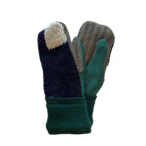 Women's Mittens - Navy & Green - 1310 M/L