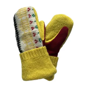 Women's Mittens Petite - Yellow & Red - 555