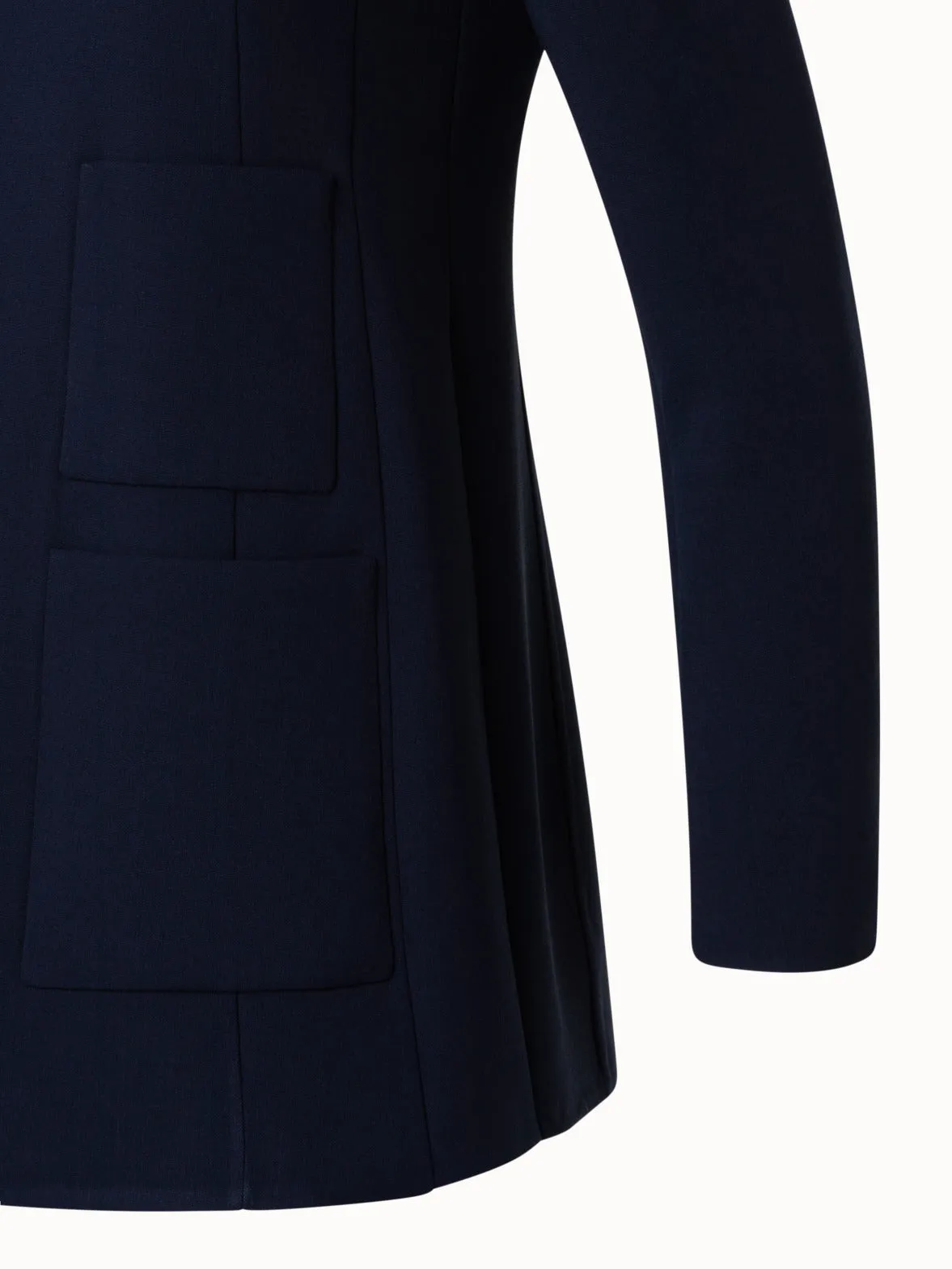 Wool Stretch Double-Face Long Jacket