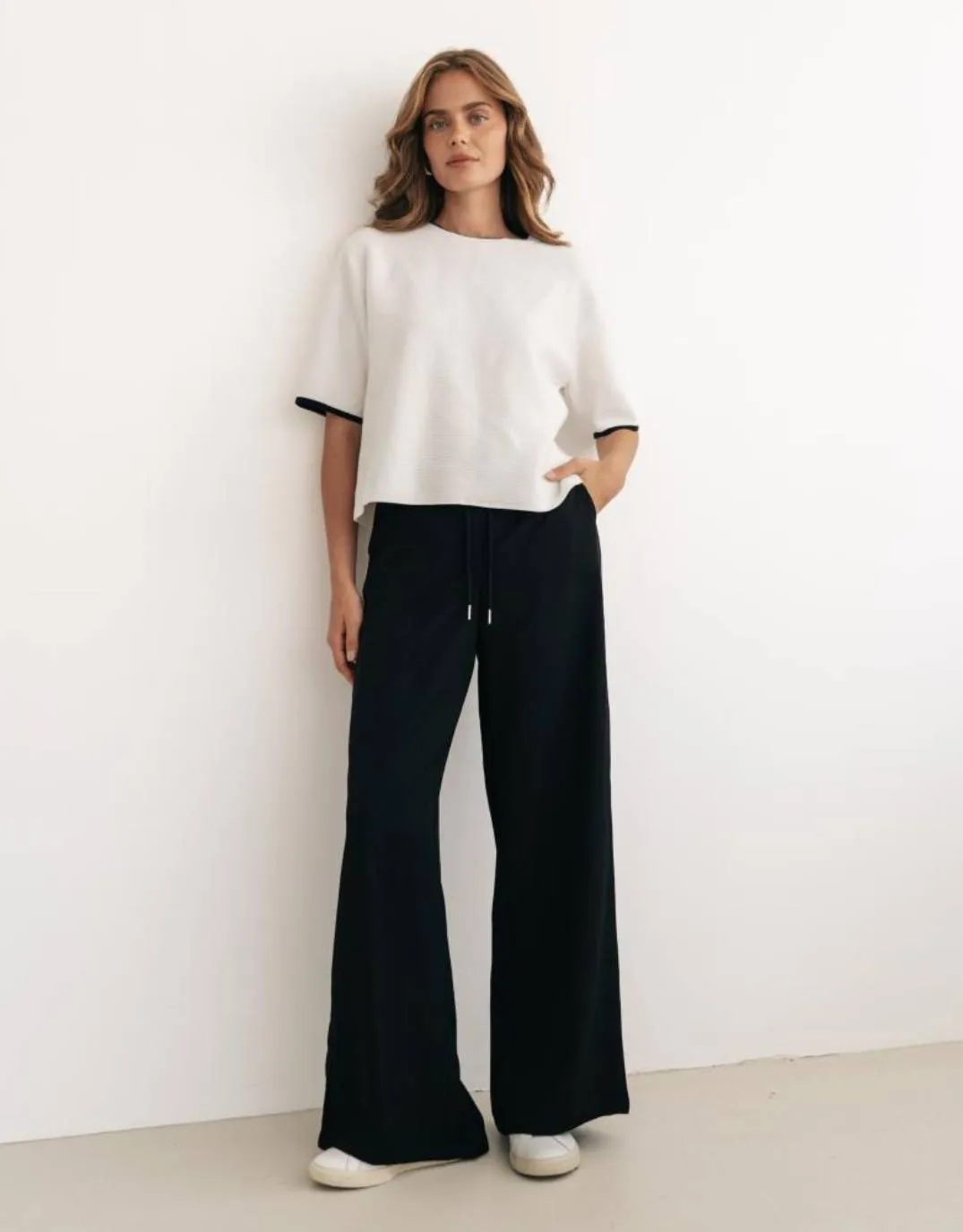 Yara Knit Short Sleeve Top - White